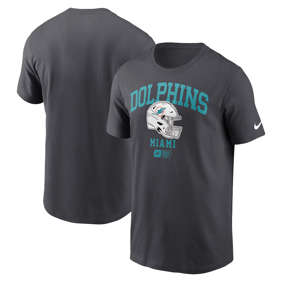 Men 2025 NFL Miami Dolphins Grey T shirts->nfl t-shirts->Sports Accessory
